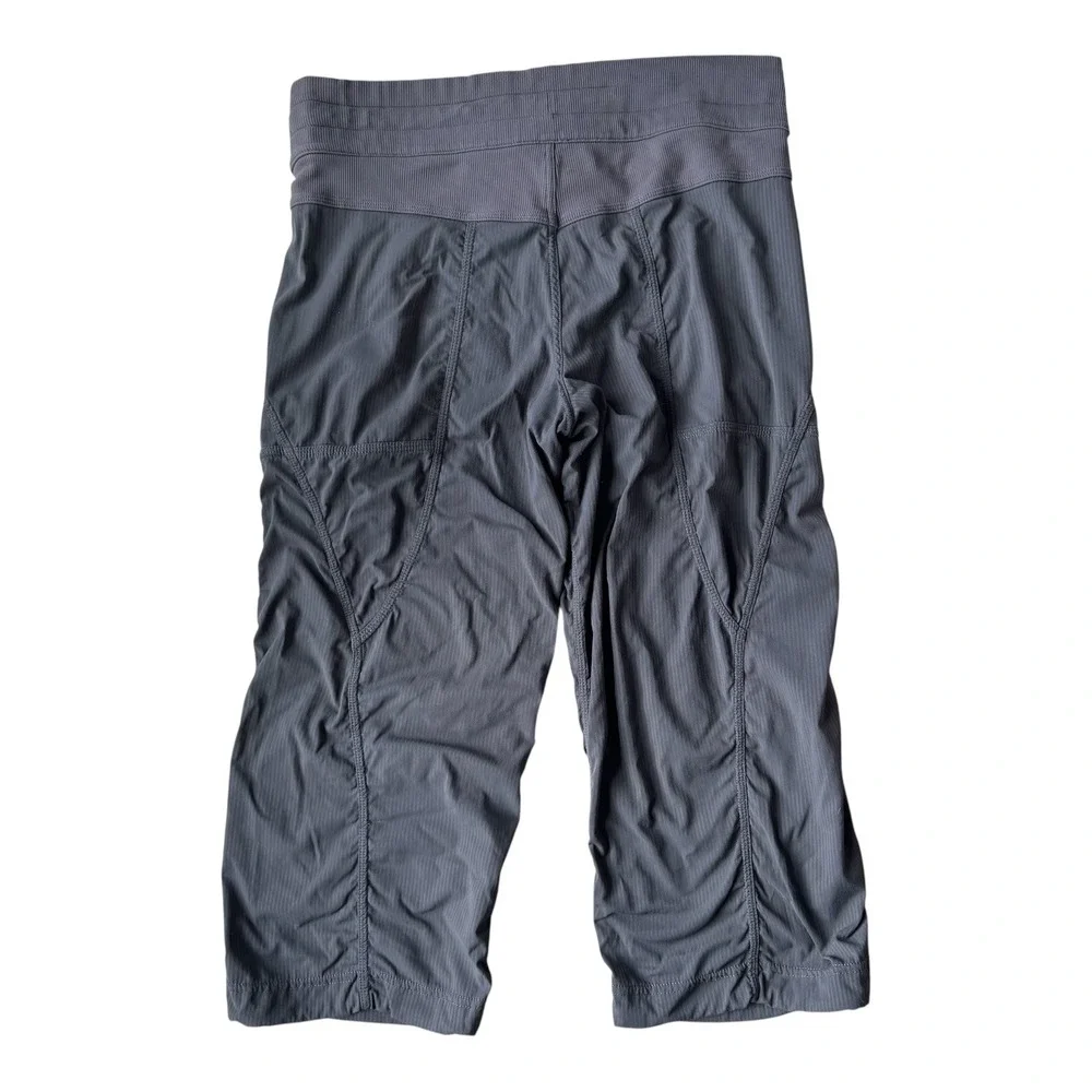 Lululemon Dance Studio Crop Pants Soot Light Gray Sz 4 Adjustable Drawstring Hem